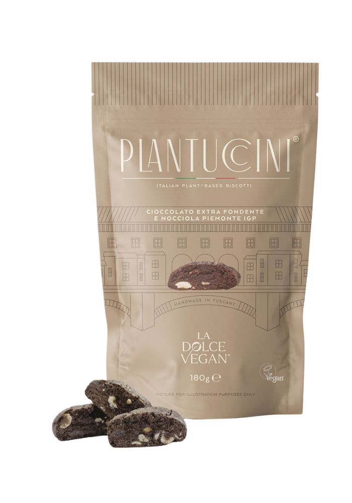 Plantuccini Cantucci Cioccolato Extra Fondente e Nocciola Piemonte IGP