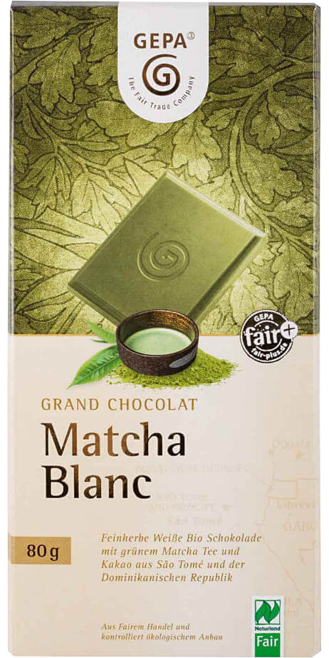 GEPA ORGANIC Cioccolato Matcha Bianco
