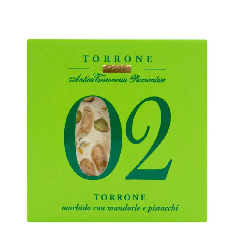 Antica Torroneria Piemontese N. 2 Torrone Morbido Mandorle e Pistacchi